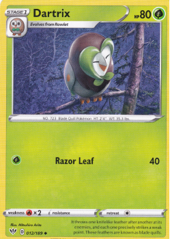 Dartrix : SWORD AND SHIELD - DARKNESS ABLAZE 012/189 - Pokemon Single Card
