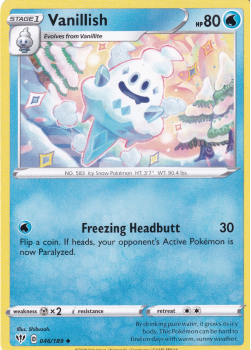 Vanillish : SWORD AND SHIELD - DARKNESS ABLAZE 046/189 - Pokemon Single Card