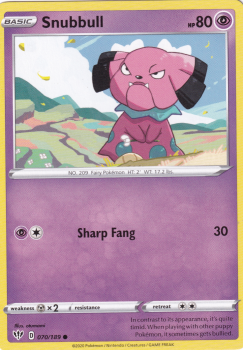 Snubbull : SWORD AND SHIELD - DARKNESS ABLAZE 070/189 - Pokemon Single Card