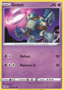 Golett : SWORD AND SHIELD - DARKNESS ABLAZE 076/189 - Pokemon Single Card