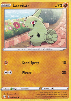 Larvitar : SWORD AND SHIELD - DARKNESS ABLAZE 086/189 - Pokemon Single Card