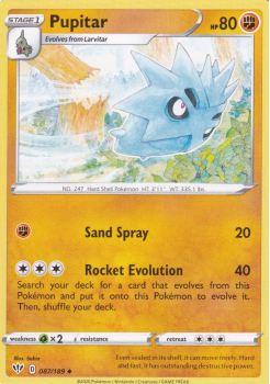 Pupitar : SWORD AND SHIELD - DARKNESS ABLAZE 087/189 - Pokemon Single Card