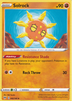 Solrock : SWORD AND SHIELD - DARKNESS ABLAZE 092/189 - Pokemon Single Card