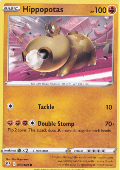 Hippopotas : SWORD AND SHIELD - DARKNESS ABLAZE 093/189 - Pokemon Single Card