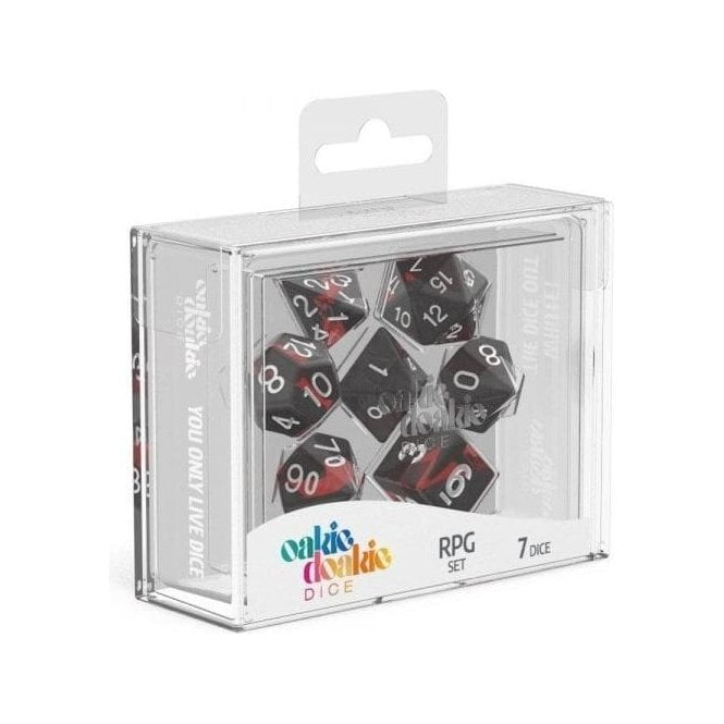 Oakie Doakie - 7 Dice RPG Set Glow in the Dark - Lava - Roll 'n' Trade
