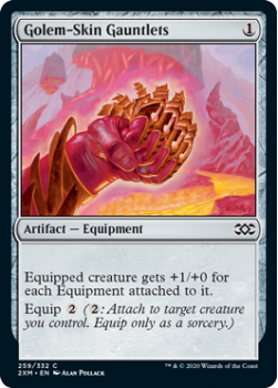 Golem-Skin Gauntlets (FOIL) : DOUBLE MASTERS 259/332 - Magic the Gathering Single Card