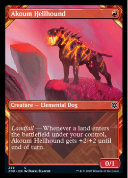 Akoum Hellhound (Showcase) : ZENDIKAR RISING 299 - Magic the Gathering Single Card