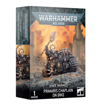 Warhammer 40K : Space Marines Primaris Chaplain on Bike