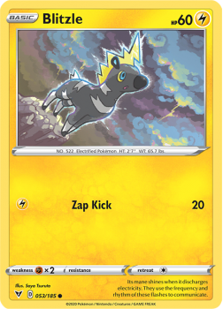 Blitzle : SWORD AND SHIELD - VIVID VOLTAGE - 53/185 - Pokemon Single Card