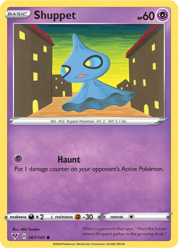 Shuppet : SWORD AND SHIELD - VIVID VOLTAGE - 67/185 - Pokemon Single Card