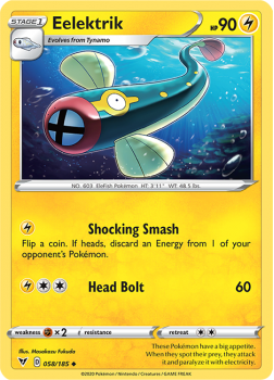 Eelektrik : SWORD AND SHIELD - VIVID VOLTAGE - 58/185 - Pokemon Single Card