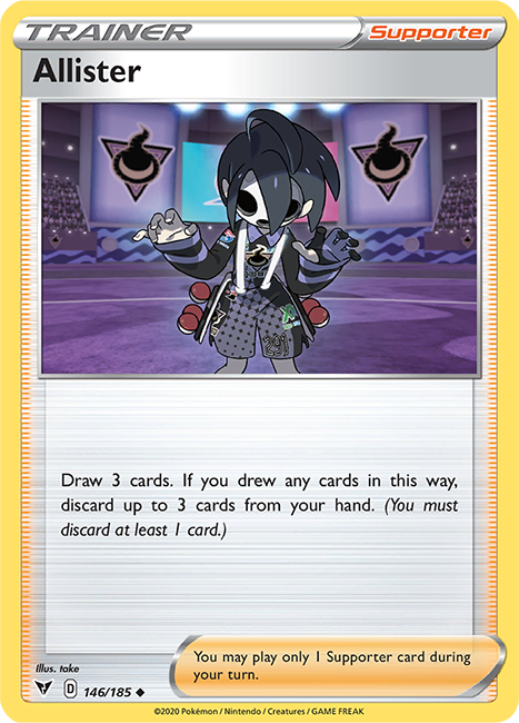 Allister SWSH Vivid Voltage 146 185 Pokemon Single Card