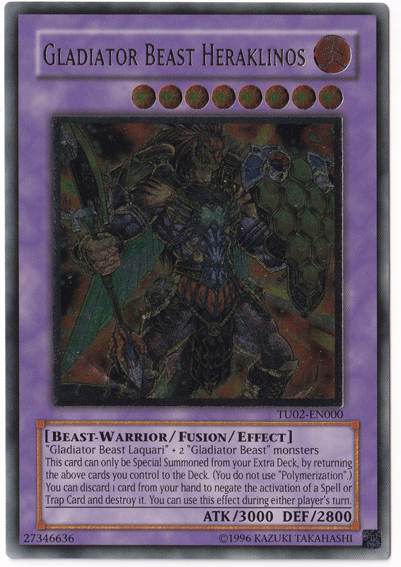 Gladiator Beast Heraklinos (Ultimate Rare) - TU02-EN000 - Yu-Gi-Oh! Single Card Gladiator Beast Heraklinos (Ultimate Rare) - TU02-EN000 - Yu-Gi-Oh! Single Card