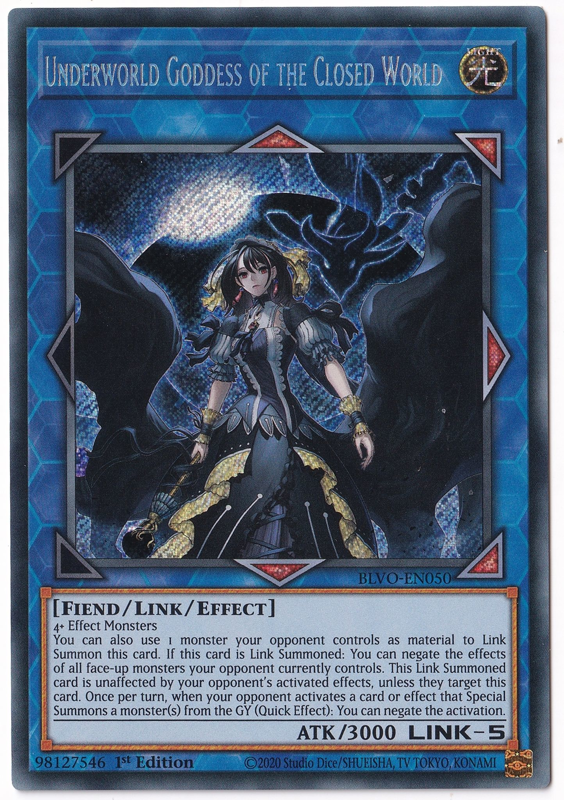 Yu-Gi-Oh! Underworld Goddess Of The Closed World MP22-EN028 – Secret Rare, 1st Edition, English, Near Mint