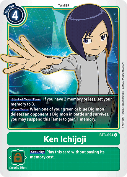 Ken Ichijoji : BT3-094 RELEASE SPECIAL BOOSTER VER 1.5 - Digimon Card Game Single Card Ken Ichijoji : BT3-094 RELEASE SPECIAL BOOSTER VER 1.5 - Digimon Card Game Single Card