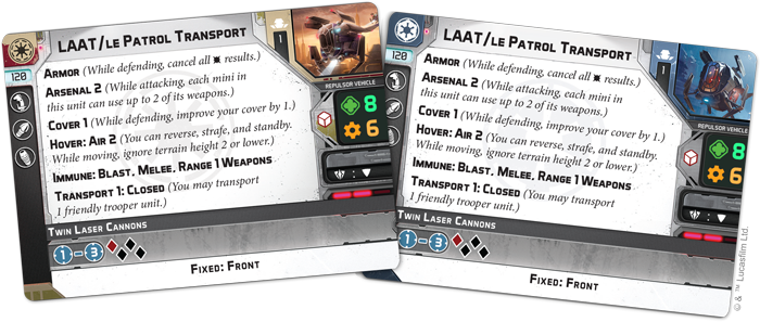 Star Wars Legion LAAT le Patrol Transport Unit Expansion