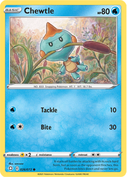 Chewtle : SHINING FATES - 26/072 - Pokemon Single Card