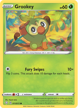 Grookey : SHINING FATES - 11/072 - Pokemon Single Card