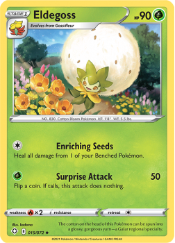 Eldegoss (REVERSE HOLO) : SHINING FATES - 15/072 - Pokemon Single Card