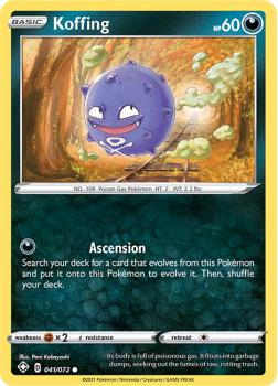 Koffing : SHINING FATES - 41/072 - Pokemon Single Card