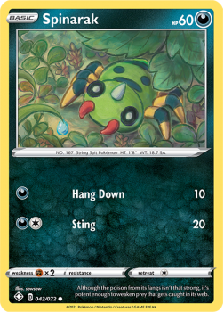 Spinarak : SHINING FATES - 43/072 - Pokemon Single Card