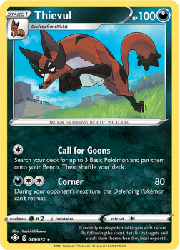 Thievul : SHINING FATES - 48/072 - Pokemon Single Card