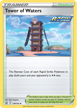 Tower of Waters : SWORD AND SHIELD - BATTLE STYLES - 138/163 - Pokemon Single Card