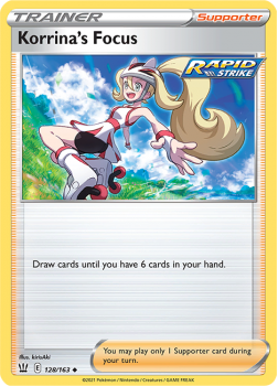 Korrina's Focus : SWORD AND SHIELD - BATTLE STYLES - 128/163 - Pokemon Single Card
