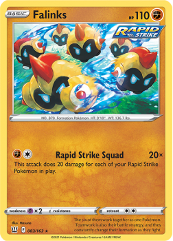 Falinks : SWORD AND SHIELD - BATTLE STYLES - 83/163 - Pokemon Single Card