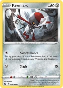 Pawniard : SWORD AND SHIELD - BATTLE STYLES - 103/163 - Pokemon Single Card