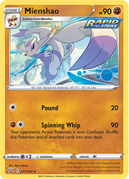 Mienshao : SWORD AND SHIELD - BATTLE STYLES - 77/163 - Pokemon Single Card