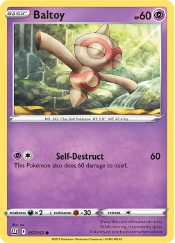 Baltoy : SWORD AND SHIELD - BATTLE STYLES - 57/163 - Pokemon Single Card