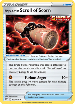 Single Strike Scroll of Scorn : SWORD AND SHIELD - BATTLE STYLES - 133/163 - Pokemon Single Card