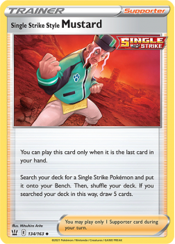 Single Strike Style Mustard : SWORD AND SHIELD - BATTLE STYLES - 134/163 - Pokemon Single Card