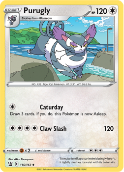 Purugly : SWORD AND SHIELD - BATTLE STYLES - 116/163 - Pokemon Single Card
