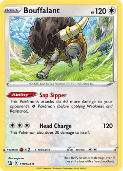 Bouffalant : SWORD AND SHIELD - BATTLE STYLES - 118/163 - Pokemon Single Card