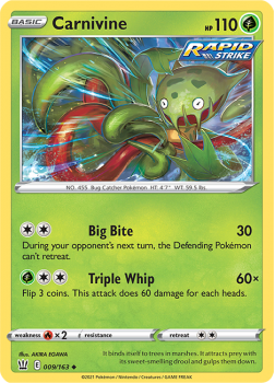 Carnivine : SWORD AND SHIELD - BATTLE STYLES - 09/163 - Pokemon Single Card
