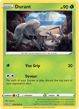 Durant : SWORD AND SHIELD - BATTLE STYLES - 10/163 - Pokemon Single Card