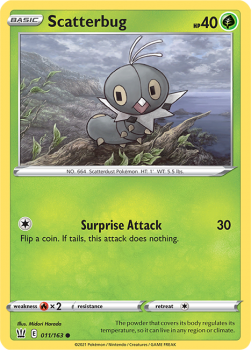 Scatterbug : SWORD AND SHIELD - BATTLE STYLES - 11/163 - Pokemon Single Card
