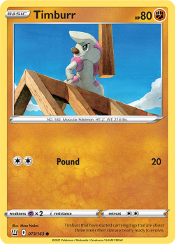 Timburr : SWORD AND SHIELD - BATTLE STYLES - 73/163 - Pokemon Single Card