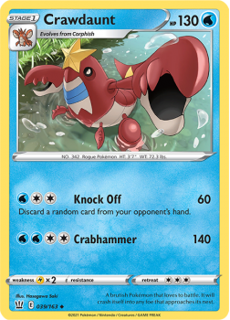 Crawdaunt : SWORD AND SHIELD - BATTLE STYLES - 39/163 - Pokemon Single Card