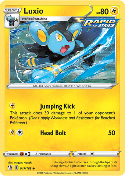 Luxio : SWORD AND SHIELD - BATTLE STYLES - 47/163 - Pokemon Single Card