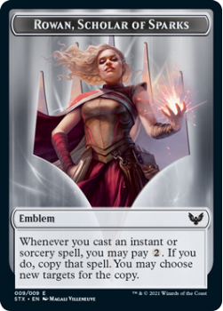 Rowan, Scholar Of Sparks Emblem // Fractal Token (FOIL) - STRIXHAVEN: SCHOOL OF MAGES - Double Sided Token - Magic the Gathering Single Card
