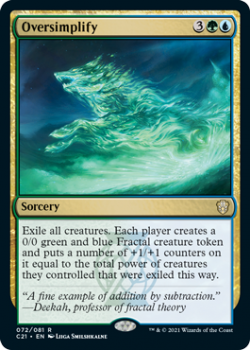 Oversimplify : COMMANDER 2021 - 072/081 - Magic the Gathering Single Card