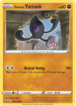 Galarian Yamask : SWORD AND SHIELD - CHILLING REIGN - 82/198 - Pokemon Single Card