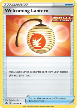 Welcoming Lantern : SWORD AND SHIELD - CHILLING REIGN - 156/198 - Pokemon Single Card