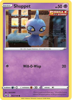 Shuppet : SWORD AND SHIELD - CHILLING REIGN - 62/198 - Pokemon Single Card