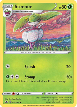 Steenee : SWORD AND SHIELD - CHILLING REIGN - 14/198 - Pokemon Single Card
