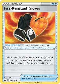 Fire-Resistant Gloves : SWORD AND SHIELD - CHILLING REIGN - 138/198 - Pokemon Single Card