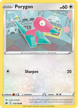 Porygon : SWORD AND SHIELD - CHILLING REIGN - 116/198 - Pokemon Single Card